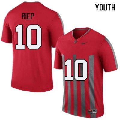 NCAA Ohio State Buckeyes Youth #10 Amir Riep Throwback Nike Football College Jersey XAQ1245WX